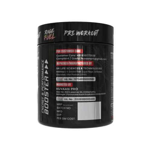 Huvaan Pro Rage Fuel Pre-Workout 300 g - Pink Guava